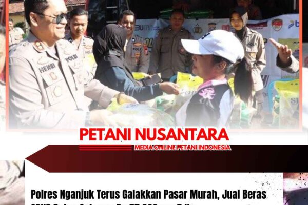 Polres Nganjuk Terus Galakkan Pasar Murah, Jual Beras SPHP Bulog Seharga Rp 57.000 per 5 Kg